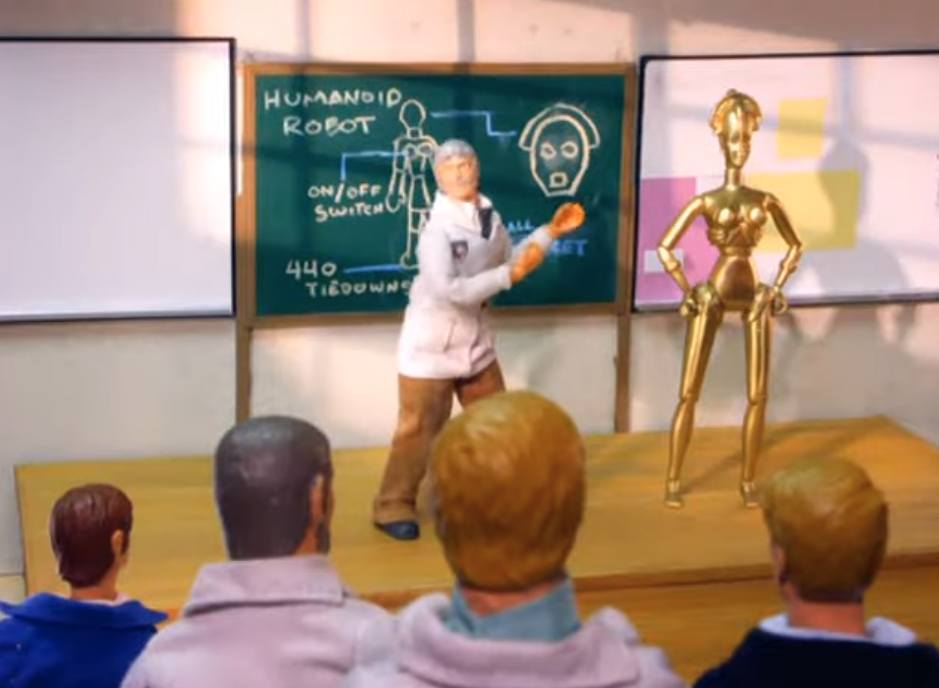 Professor and humanoid robot — CanYouF**kIt.com robot review site